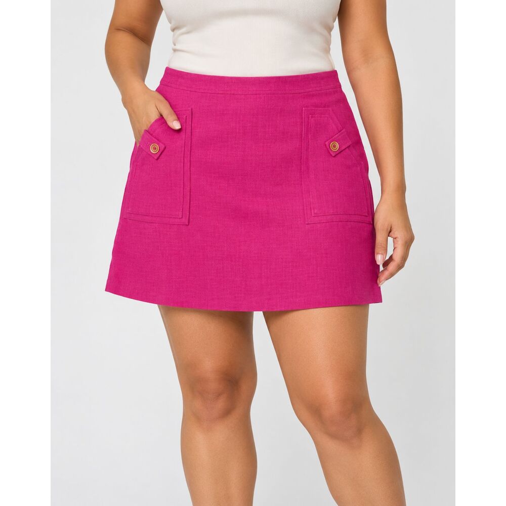 Maeve by Anthropologie XL Pink Mini Skirt A-Line Utility Pockets Stretch